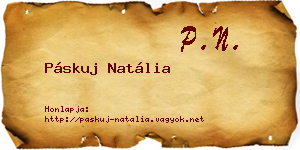 Páskuj Natália névjegykártya