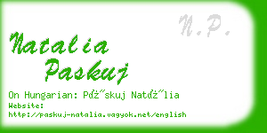 natalia paskuj business card